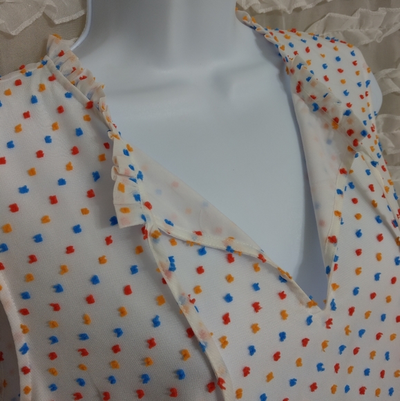 NWT New Draper James Swiss Dot Tiered Retro PRIDE Dress 14 - Picture 3 of 11